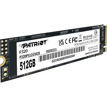 SSD диск Patriot P320 512GB M.2 2280 PCIe Gen 3.0 x4 NVMe TLC (P320P512GM28) - фото 3