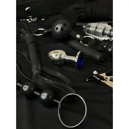 Еротичний набір БДСМ для рольових ігор Чорний БДСМ набір 15 предметів для рольових садо-мазо ігор Фетиш - фото 3