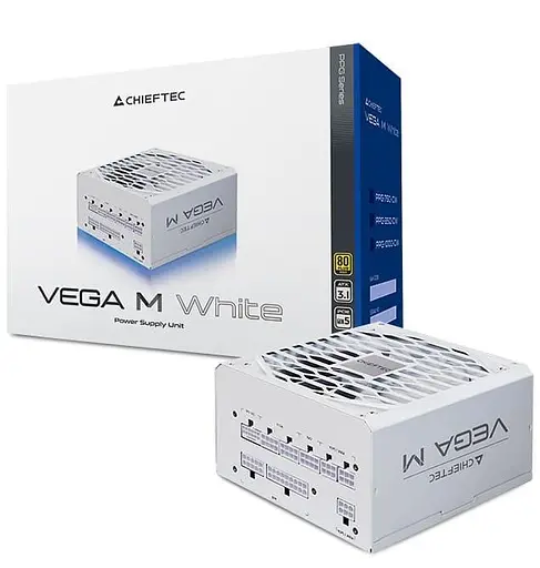 Блок живлення Chieftec Vega M 1000W ATX 3.1 80+ Gold White (PPG-1000-CW) - фото 6