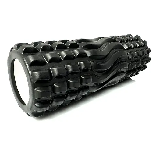 Массажный ролик EasyFit Wavyspines 33 см Черный (EF-3701-Bk) - фото 1