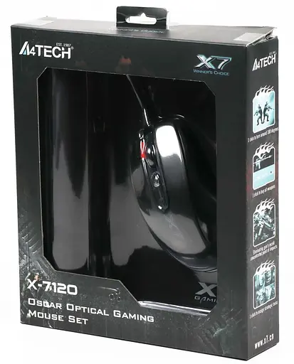 Комплект (Мышь и Коврик) A4Tech X-7120: Миша X-710BK + игрова поверхня X7-200MP (4711421932172) (X-7120) - фото 5