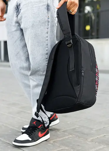 Чоловічий рюкзак Sambag Zard LZN чорний тканевий принт 43 х 27 х 13 см (25000148m) - фото 4