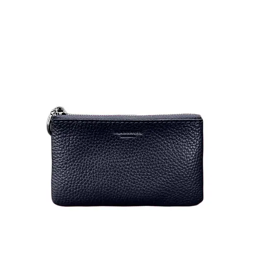 Кожаная монетница / мини-косметичка 3.0 синяя флотарь - фото 5