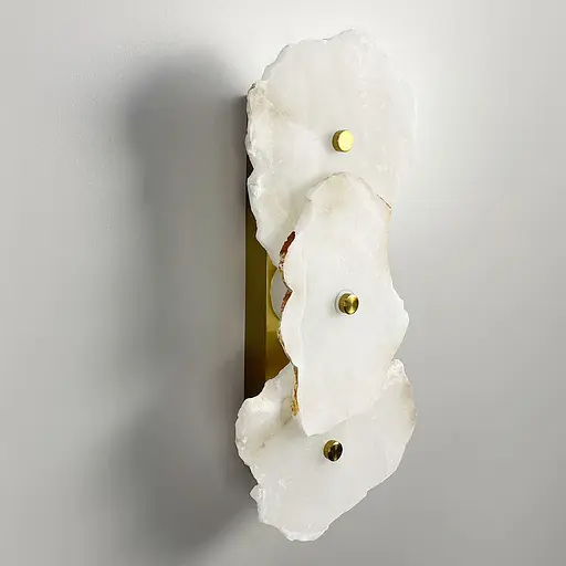 Латунне бра з троьома мармуровими пластинами 38х15 см Арт. W 096/3 Line F - фото 5