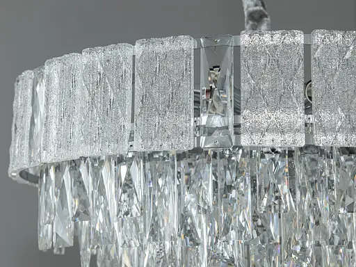 Сучасна кришталева люстра в вітальню, 11 ламп, хром - фото 4