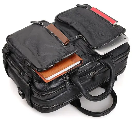 Чоловіча шкіряна сумка Vintage 38х27х15 см sum0012461 - фото 3