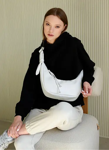 Женская сумка Sambag HOBO S белый 30 х 13 х 8 см (53100008) - фото 7