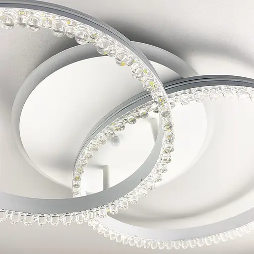 LED люстра на 2 кільця білого кольору з фурнітурою хром Line.F А 55061/2В RGB WH - фото 4