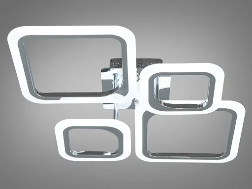 Современная дизайнерская светодиодная люстра с пультом, 52W, серебро - фото 2