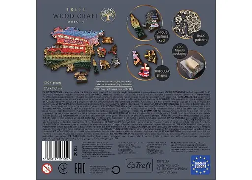Пазл Trefl деревянный фигурный Вестминстерский дворец Биг Бен Лондон Англия 500+1 эл. (20155) - фото 6