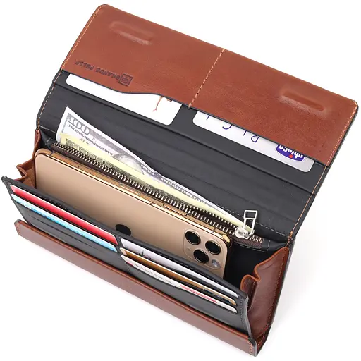 Чоловіча шкіряна барсетка GRANDE PELLE 10х20х3 см acs0022808 - фото 5