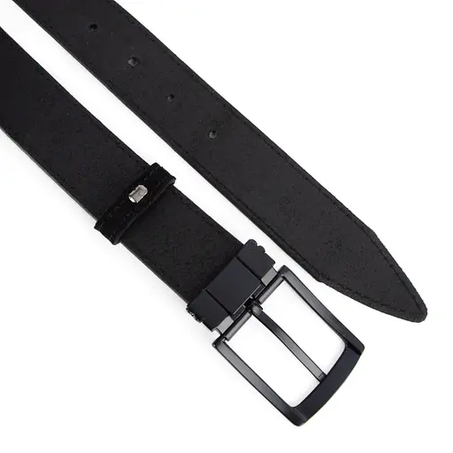 Ремень мужской замшевый со строчкой НС-3423 (120 см) черный - фото 3