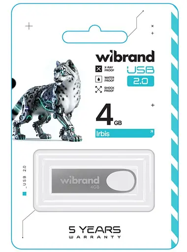 Flash Wibrand USB 2.0 Irbis 4Gb Silver - фото 2