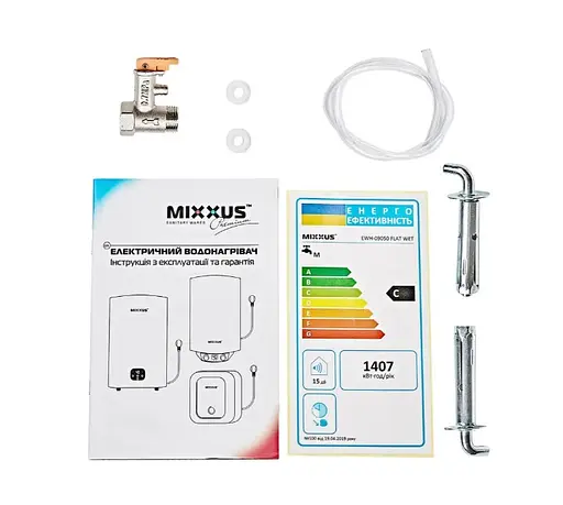 Водонагрівач Mixxus EWH-09080 FLAT WET 80 л, 2 кВт, мокрий ТЕН, вертикальний, прямокутний, білий (WH0595) - фото 4