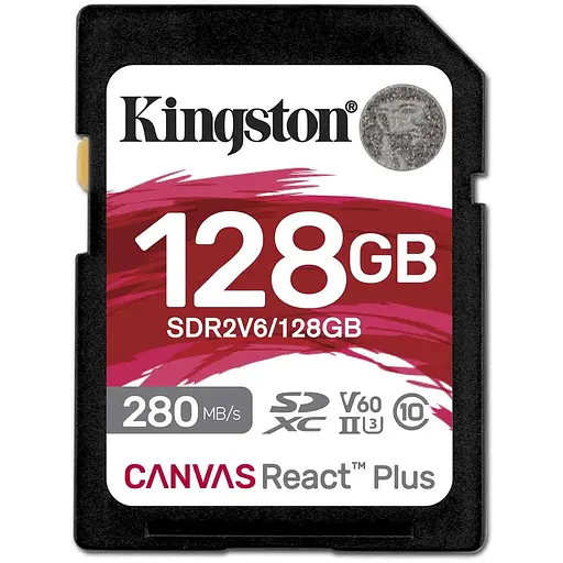 Kingston Карта пам'яті SD 128GB C10 UHS-II U3 R280/W100MB/s