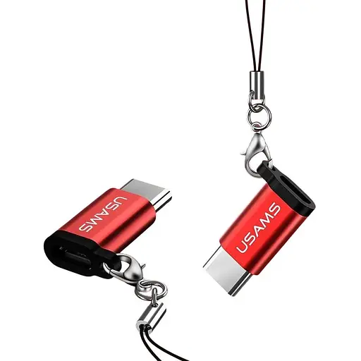 Переходник Usams US-SJ153 Micro to Type-C адаптер микрома мама тайп-с папа красный