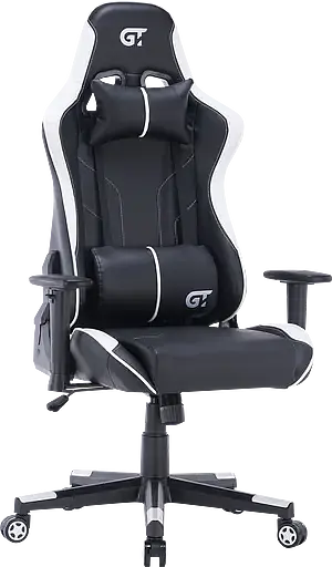 Геймерское кресло GT Racer черное с белым (X-2528 Black/White) - фото 2