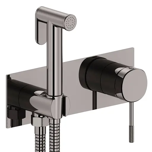 Набір гігієнічного душу прихованого монтажу Imprese Brenta графітовий хром ZMK091908122 - фото 1