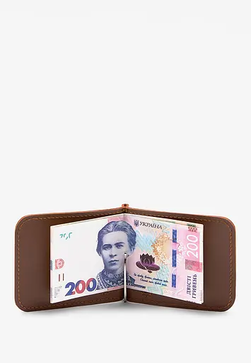 Зажим для денег светло-коричневый - фото 4