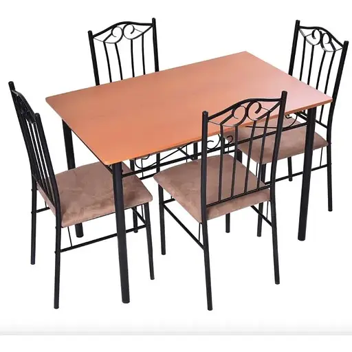 Комплект мебели Costway Sofi стол и 4 мягких стула бежевый - фото 4