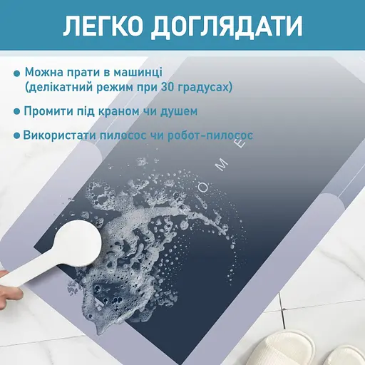 Диатомитовый коврик Aquarius Home для ванной Суперпоглощающий 60х90 см Графит - фото 8