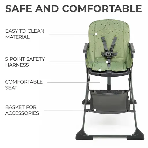 Стульчик для кормления Kinderkraft Foldee Green (KHFOLD00GRE0000) - фото 8