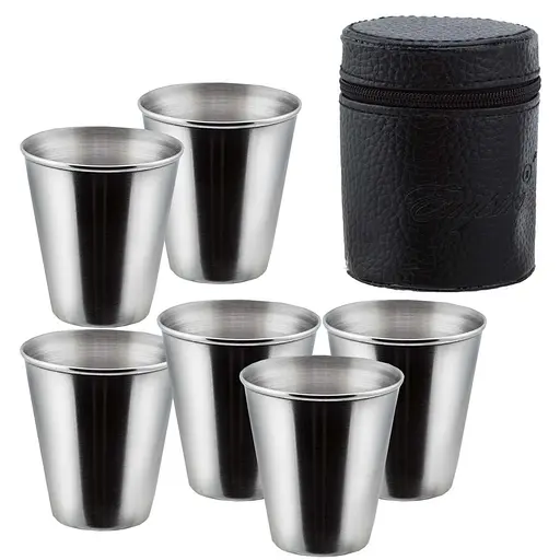 Рюмки нержавеющие в чехле Empire Стандарт V 0.03 л 6 шт. 3549