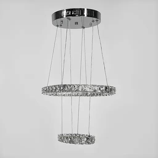 Елегантна кришталева люстра на 2 овальні яруси 50+30 см | Арт. (T) C 8186 (600+400) | Line F - фото 5