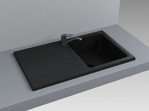 Кухонная мойка гранитная Miraggio Versal black 758x462x201 00211307, Черный - фото 4