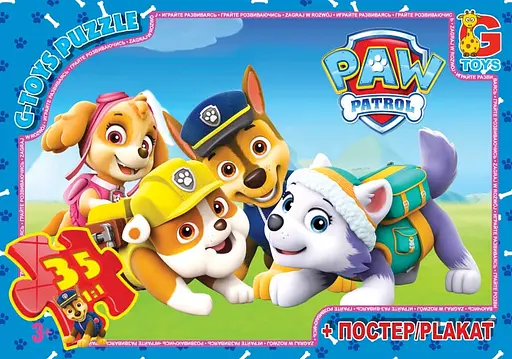 Пазлы G-Toys Paw Patrol, 35 элементов, PW0821