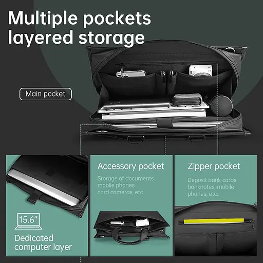 Сумка для ноутбука 15.6" Mark Ryden MR8003 (Чорний) - фото 2