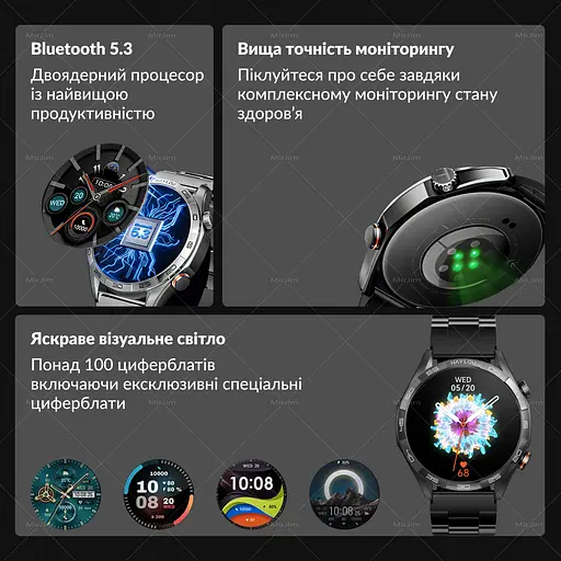 Смарт-годинник Smart Watch Haylou Solar 5 (LS20) – 1.43″ AMOLED, Bluetooth‑дзвінки, голосовий виклик, моніторинг серця/Spo2, для iOS / Android, Black - фото 4