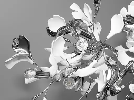 Фарфорова люстра в зал на 12 ламп, хром - фото 4