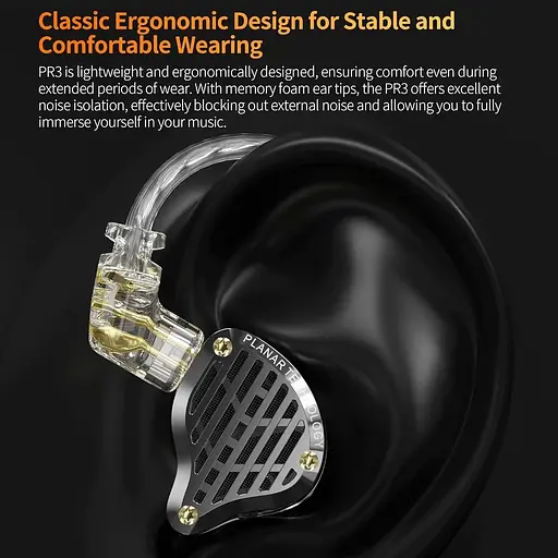 Наушники Knowledge Zenith проводные PR3 Planar Diaphragm с микрофоном гарнитура черные - фото 7