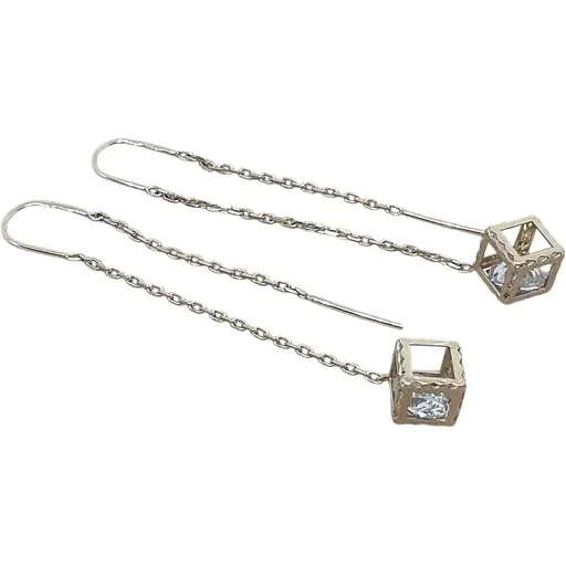 Золоті сережки-протяжки Імперія золота з фіанітами. СПП801(1)ЛИ