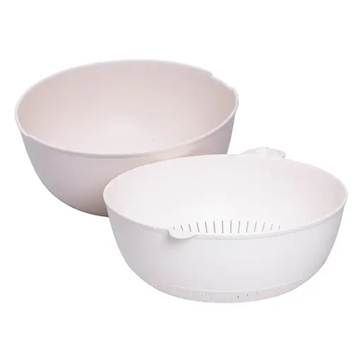 Миска із ситом Yiwu  пластикова 4 л бежевий HP-45-7BE - фото 4