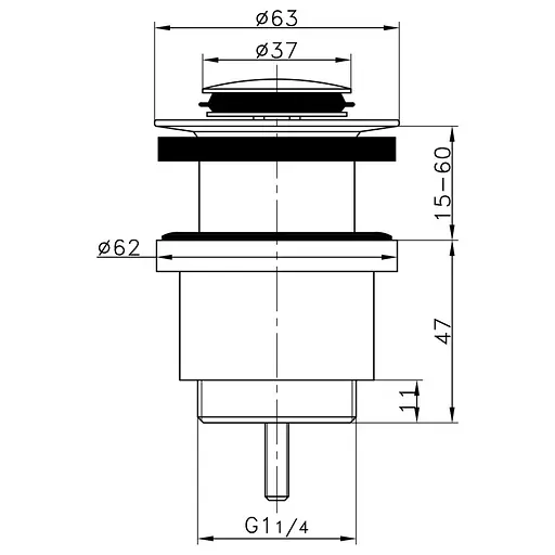 Донний клапан Frap F61, автомат, 1 1/4", хром, Хром - фото 6