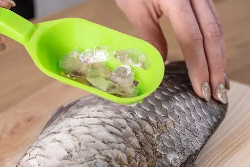 Рибочистка пластикова з контейнером 20 см, Kitchette Червоний 87517 - фото 5