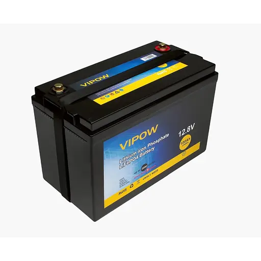 Акумуляторна батарея Vipow LiFePO4 12,8V 100Ah з вбудованою ВМS платою 80A