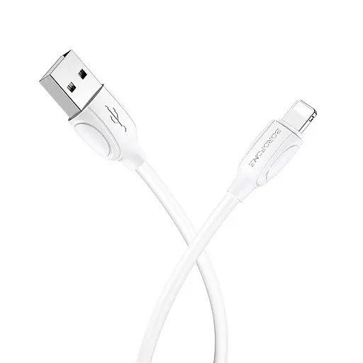 Кабель BOROFONE BX19 USB to iP 2.4A, 1m, PVC, TPE connectors, White - фото 3