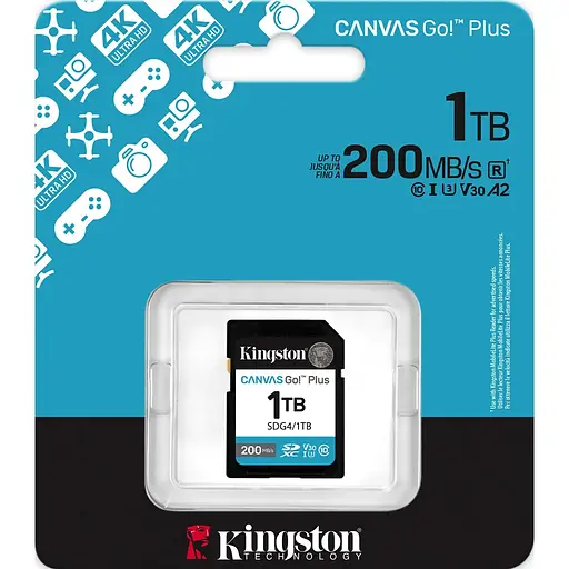 Карта памяти Kingston SDXC Canvas Go! Plus 1TB Class 10 UHS-I U3 V30 (SDG4/1TB) (139175) - фото 3