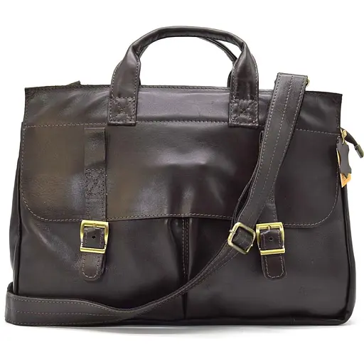 Чоловіча шкіряна сумка TARWA 27х41х9 см sum0026053 - фото 3