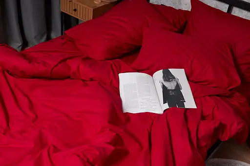 Комплект постельного белья Moon&Star Бязь Gold Люкс Cherry Red евро 200х220 наволочки 2х70х70 - фото 6