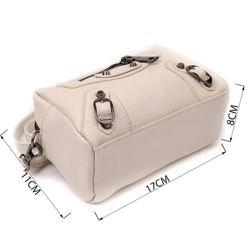 Компактная женская сумка Vintage с декором из натуральной кожи 17х11х8 см sum0027589 - фото 3