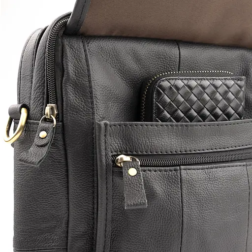 Чоловіча шкіряна сумка Vintage 22х24,5х9 см sum0012303 - фото 7