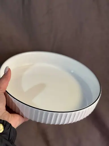 Сервировочное блюдо 1571B из керамики на металлической подставке 22,5см - фото 4