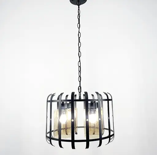 Підвісний світильник у стилі лофт на 4 лампочки Line.F Колір плафона Янтарний - фото 8