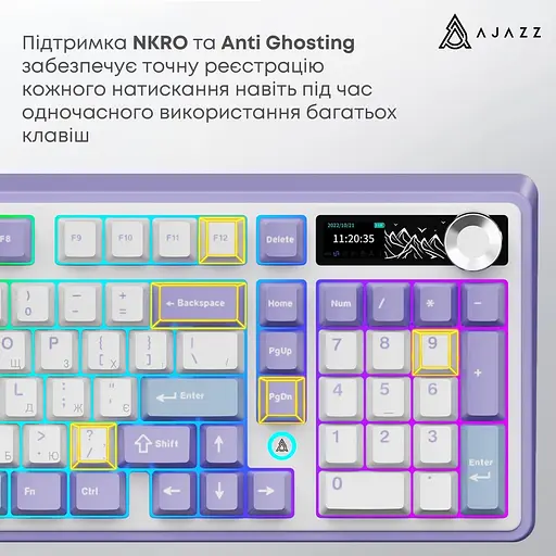 Клавиатура Ajazz AK980 V2 Gift Switch V2 Purple White Blue (AK980-V2-G-PWB) - фото 6