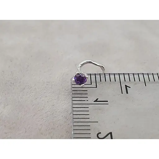 Серебряная серьга-пирсинг в нос. 1017.5С Фиолетовый - фото 5