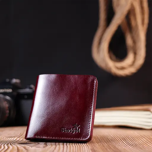 Женское кожаное портмоне Shvigel 9.3х9.5х1.3 см acs0022840 - фото 6